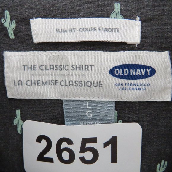 Old Navy* Men's Short Sleeve Button Down Curved‎ Hem Chest Pocket Shirt~ Large - Picture 3 of 11